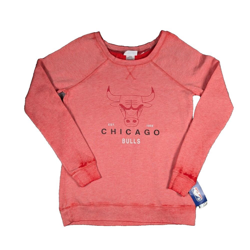 NBA Chicago Bulls Women's Retro Logo‎ Burnout Crew Neck Sweatshirt Medium